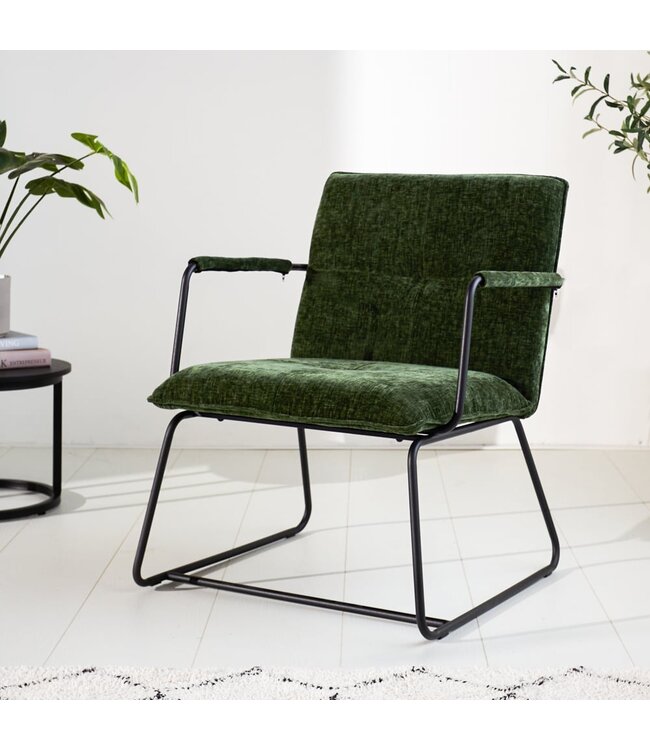 Fauteuil Hailey donkergroen chenille