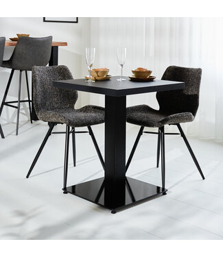 Robin Bistrot Table Salle A Manger 60x60cm Industriel Noir