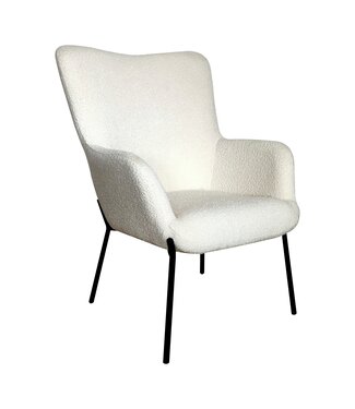 Fauteuil Celia Bouclé blanc