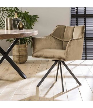 Set van 2 eetkamerstoelen Suze velvet beige