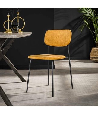 Set van 4 eetkamerstoelen Maurice velvet goud