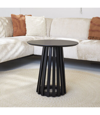 Table d'appoint ronde Rory en acacia noir Ø50