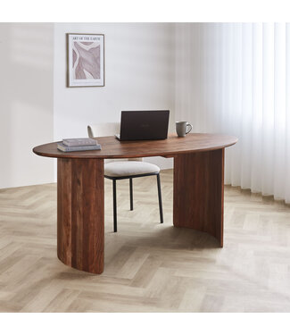 Ovale eettafel Yves acaciahout eiken finish 160x90 cm