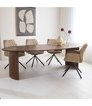 Table à manger ovale Yves Noyer Finition 260x110 cm