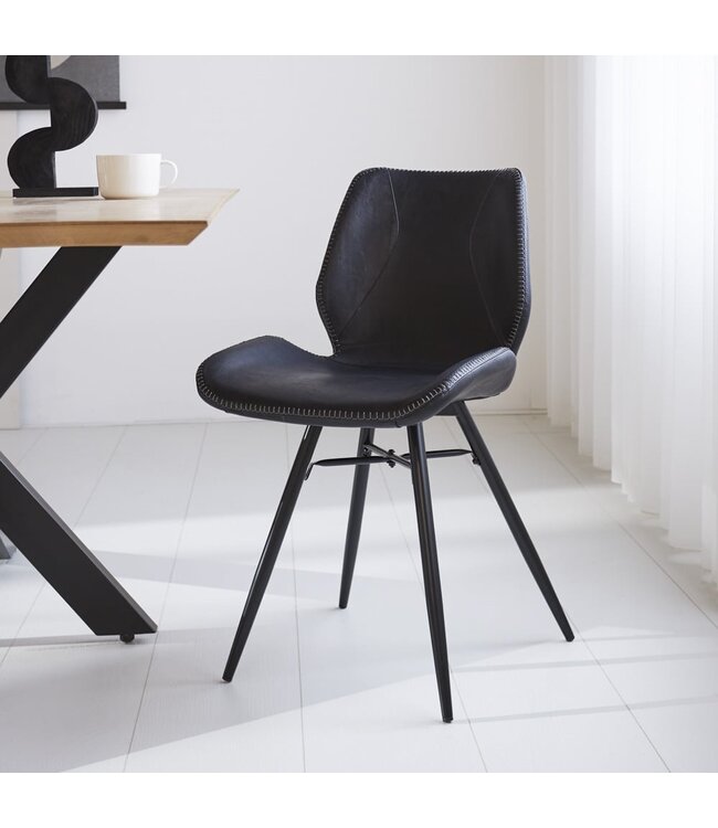 Dimehouse Beau Chaise Salle A Manger Industrielle Noir