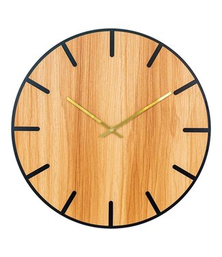 Horloge murale ronde Sepp aspect bois brun Ø40 cm