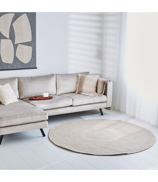 Vloerkleed rond Jutta Ø180 cm beige gevlochten