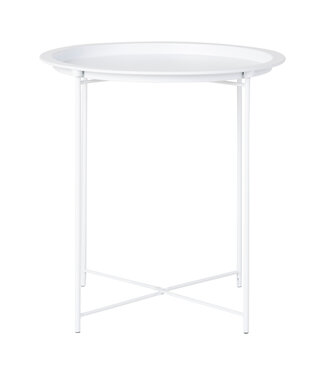 Table ronde d'appoint Puck métal blanc Ø47 cm