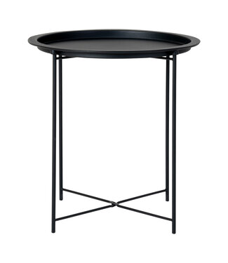 Table ronde d'appoint Puck métal noir Ø47 cm