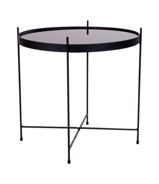 Table d'appoint ronde June verre noir Ø48 cm