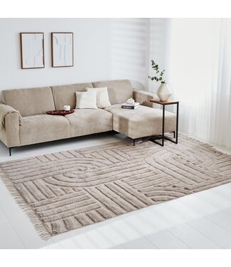 Recht vloerkleed Rose taupe 200x290 cm