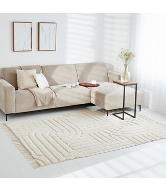 Recht vloerkleed Rose beige 200x290 cm