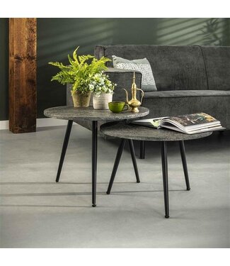 Harper Table Basse Industrielle Gris Métal