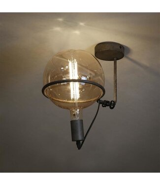 Plafondlamp Industrieel 1L Willow oud zilver Ø20