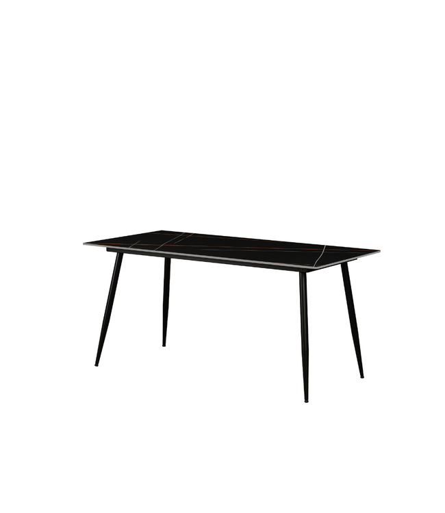 Table de salle à manger Jules 150x80 cm aspect marbre noir