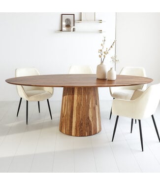 Table de salle à manger ovale Amelia bois 200x100 cm