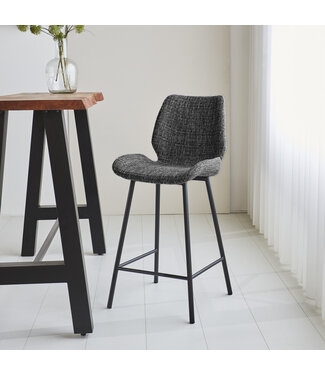 Beau Tabouret De Bar Industriel Chenille Anthracite