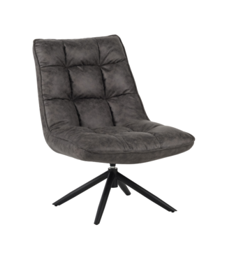 Fauteuil pivotant Yuki éco-cuir anthracite