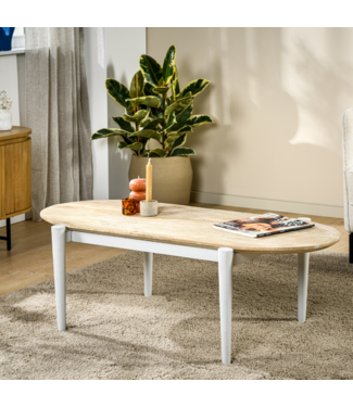 Kylie Table basse ovale en bois de manguier 120x60 cm