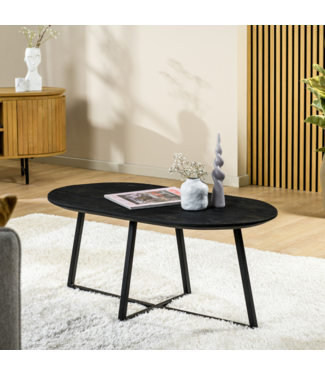 Vik Table basse en bois de manguier 90x45 cm noir