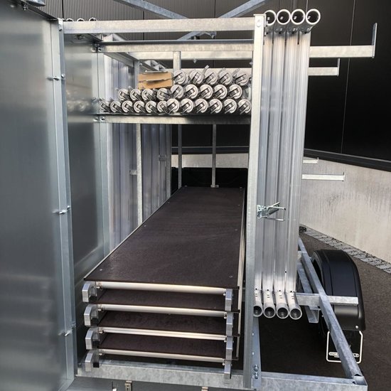 Euroscaffold Échafaudage mobile EuroScaffold Original 135x250x8 m + remorque fermée