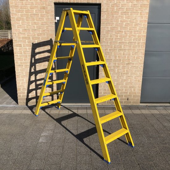 Staltor Escabeau double en fibre de verre 2x8 marches Staltor | Non conducteur