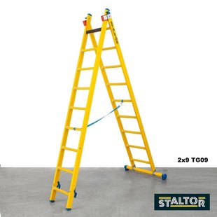 Staltor fiberglass ladder 2x9 rungs TG09