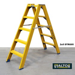 Fiberglass double step ladder 2x8 treads DTRG08