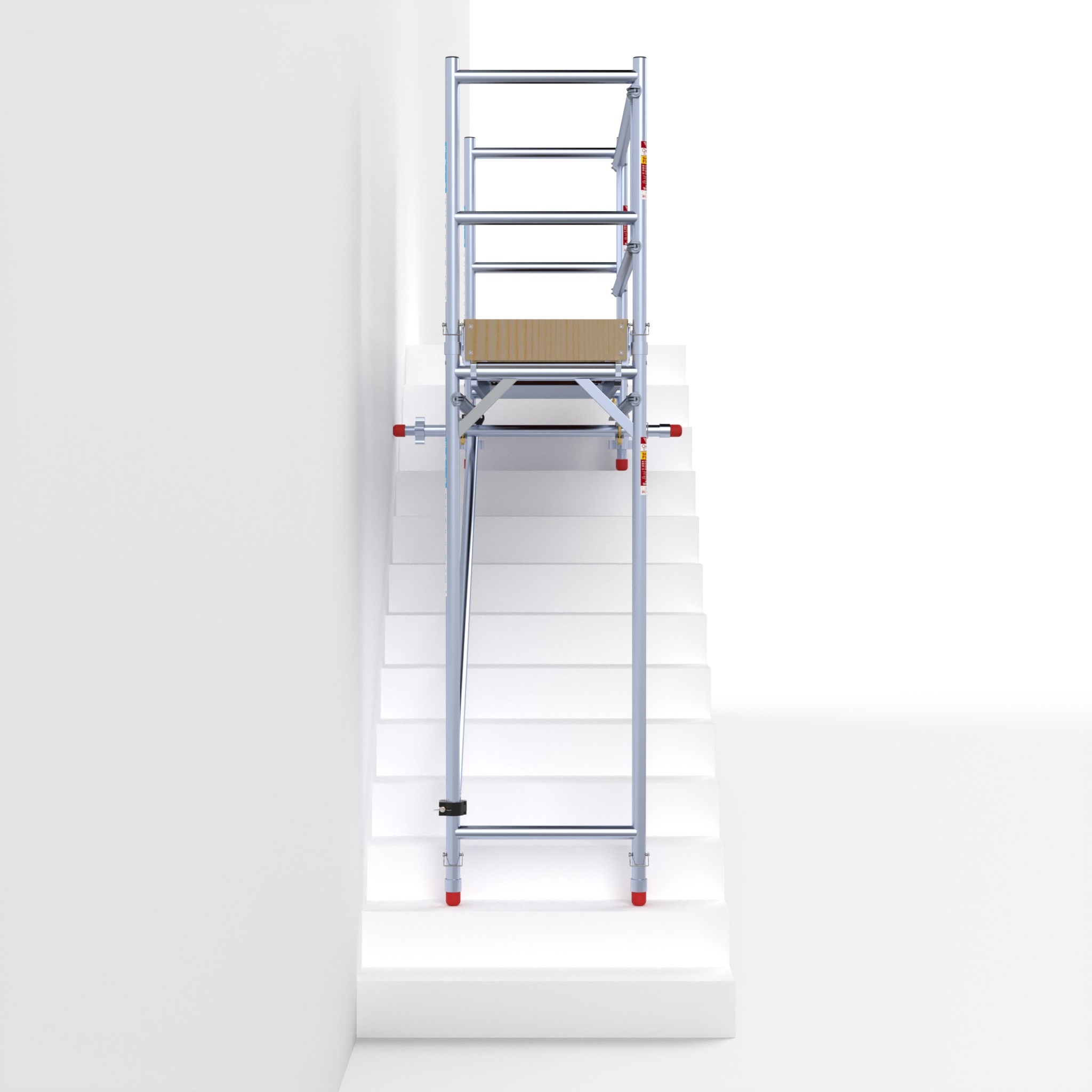 Echelle pour cage d'escalier aluminium coulissante 2 plans.