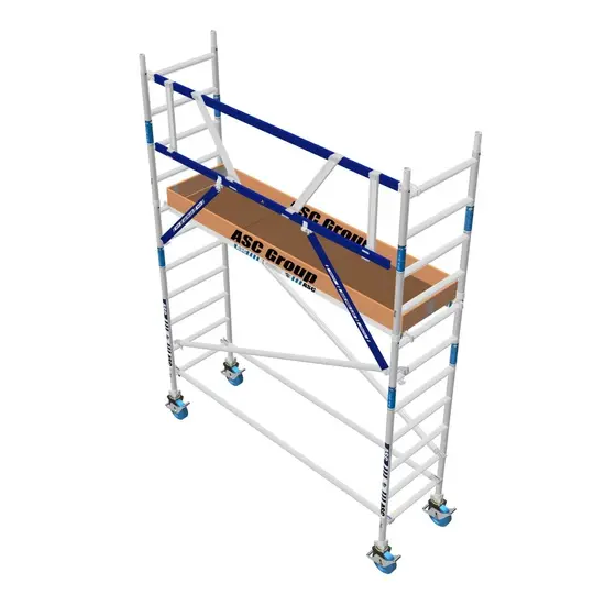 ASC ASC AGS Pro rolling scaffold 75x190 4.2m working height guardrail one side