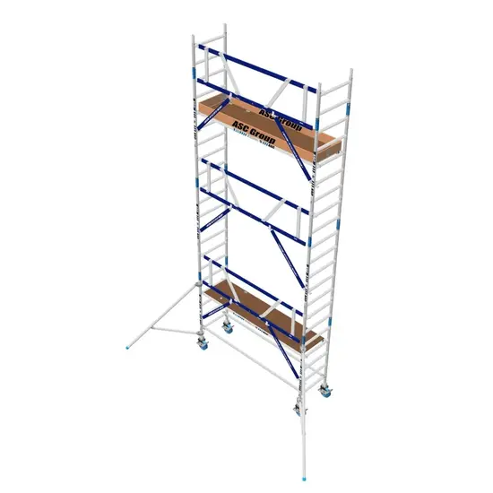 ASC ASC AGS Pro rolling scaffold 75x190 7.2m working height guardrail one side