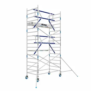 Echafaudage roulant 135x190 Pro 6,2 m hauteur travail garde-corps MDS