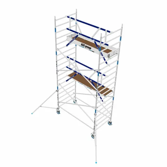 ASC ASC AGS Pro échafaudage roulant 135x190 6,2m HT garde-corps un côté