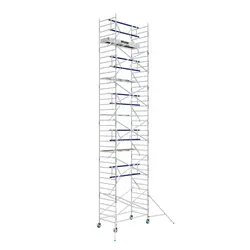 ASC AGS Pro échafaudage roulant 135x190 11,2m HT garde-corps un côté