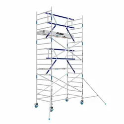 Echafaudage roulant 135x250 Pro 6,2 m hauteur travail garde-corps MDS