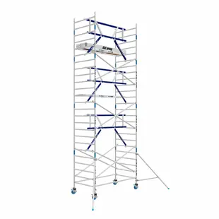 Echafaudage roulant 135x250 Pro 8,2 m hauteur travail garde-corps MDS