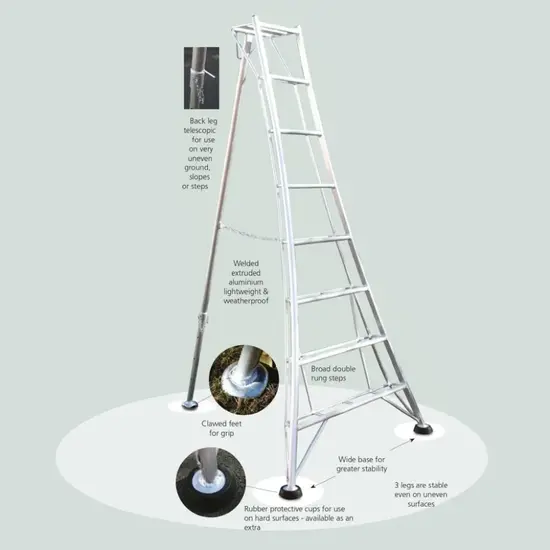 Hendon tripod ladders Vultur échelle trépied 480 cm avec 1 pied réglable