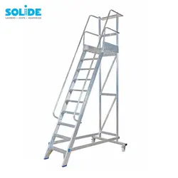 Solide escalier de rayonnage 10 marches MBT10