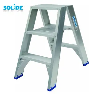 Solide dubbele trapladder 2x3 treden DT3