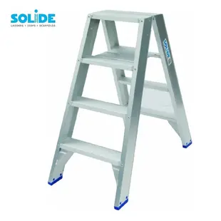 Solide dubbele trapladder 2x4 treden DT4