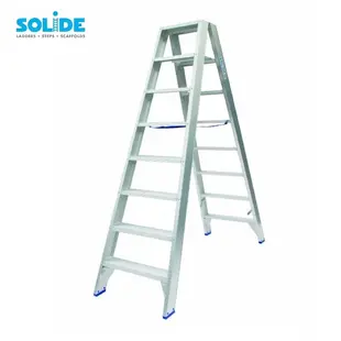 Solide dubbele trapladder 2x8 treden DT8