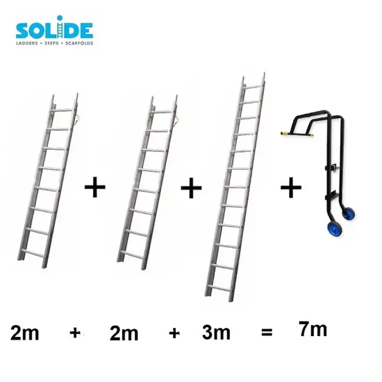 Solide Échelle de toiture Solide kit 7 m