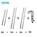 Solide Échelle de toiture Solide kit 8 m