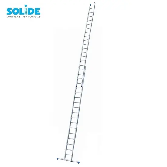 Solide Echelle droite Solide 2x18 échelons avec stabilisateur