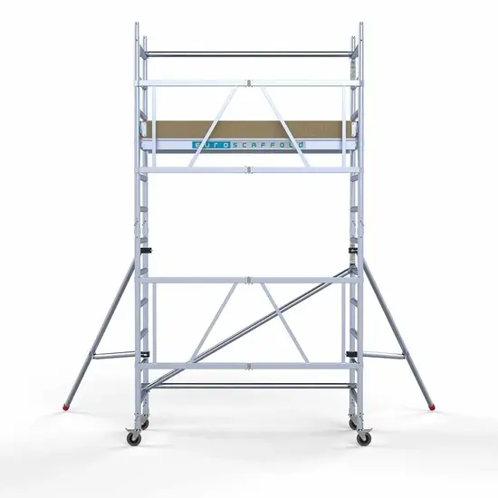 Euroscaffold Echafaudage pliable Euroscaffold hauteur travail 4,7 m avec stabilisateurs