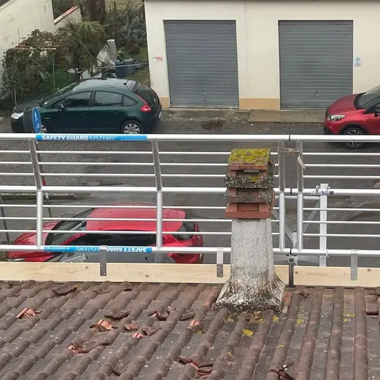 Euroscaffold SGS Edge fall protection sloping roof 12 meters