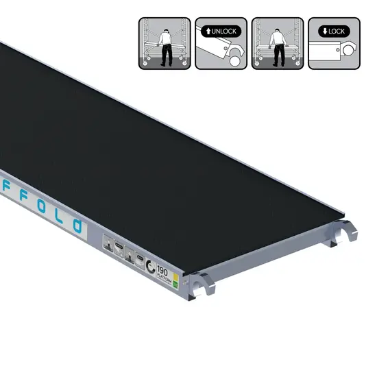 Euroscaffold EuroScaffold rolsteiger platform 190 cm zonder luik