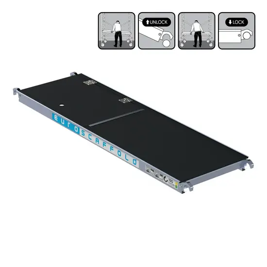 Euroscaffold EuroScaffold plate-forme d'échafaudage 190 cm avec trappe d'accès