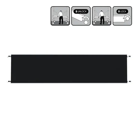 Euroscaffold EuroScaffold plate-forme d'échafaudage 250 cm sans trappe d'accès
