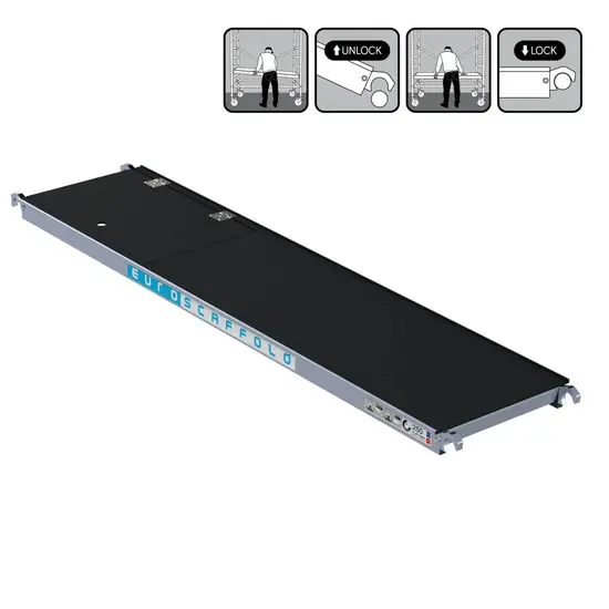 Euroscaffold EuroScaffold plate-forme d'échafaudage 250 cm avec trappe d'accès